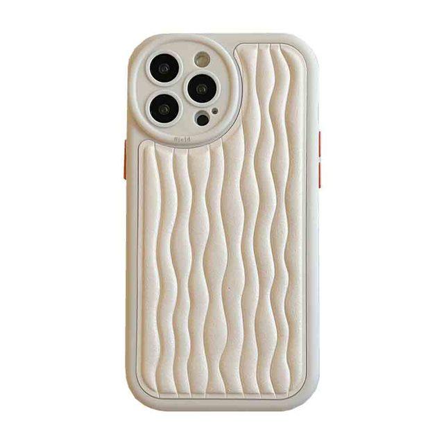 Relif 3d Wavy Shockproof Non -Slip Phone Case For Iphone 13 12 11 Promax 14 Pro Max 4 Colors Protector Back Cover Capa