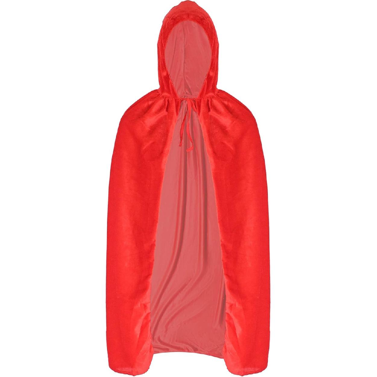 Skeleteen Красный Бархатный Плащ с Капюшоном - Детский Длинный Бархатный Плащ-Костюм Вампира и Супергероя на Хэллоуин для Мальчиков и Девочек