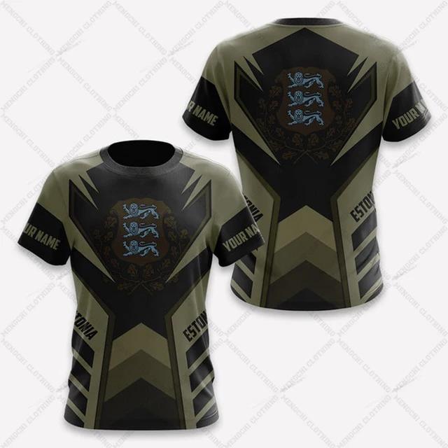 Estonia Flag Coat of Arms Graphic Tee Summer Casual Pullover Men's Fashion O-neck T-shirts Boys Oversized Short Sleeve Tops