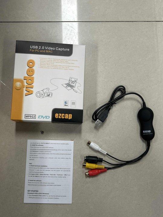 Ezcap158 USB 2.0 UVC Video Capture Card, VHS To Digital Converter, Video Capture Box Supports CVBS and S Video Input,
