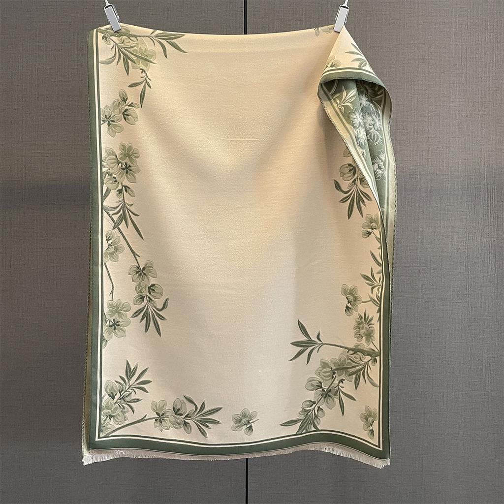 Winter Cashmere Scarf Women Luxury Flowers Print Female Shawl Wrap Scarves Lady Thick Warm Blanket Gift Echarpe Pashmina