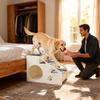 Cat and Dog Climbing Ladder Foldable Dog Stairs Steps Thickened Non-Slip Indoor Stairs Removable Pet Ramp for High Bed Couch