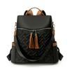 Women's Tassel Backpack Large Capacity Three-Use Shoulder Bag