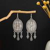 Bohemian Ethnic Wind Geometric Water Drop Earrings, Long Fringed Earrings For Retro Tourist Attractions