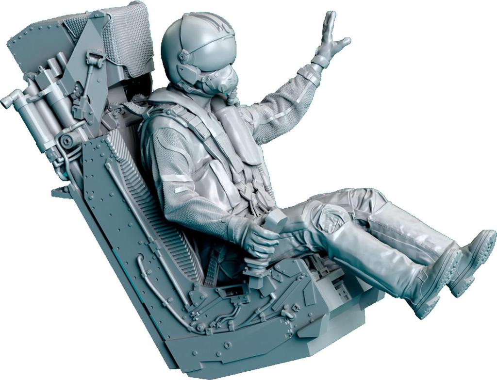 Reskit Rafale Pilot with Ejection Seat Hobby Plastic Model Kit Parts 1/72 C/M (for Boss) RSKF72-0060 (Airplane)