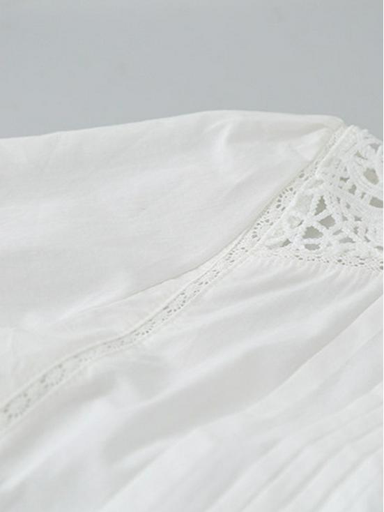 White Moon French Lace Shirt: Wear Alone or Layered! Classic French Style Shirt