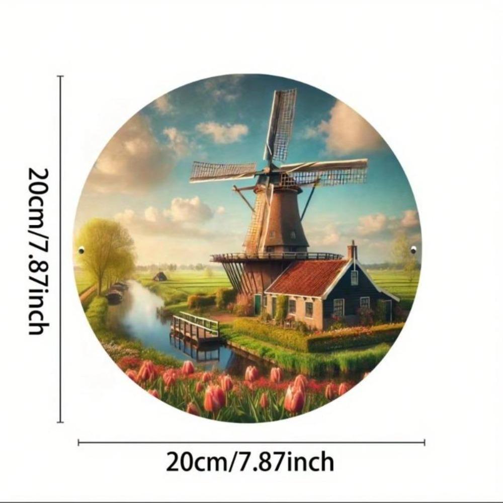 Vintage Dutch Windmill Metal Wall Art Kitchen Decor Home Garden Sign