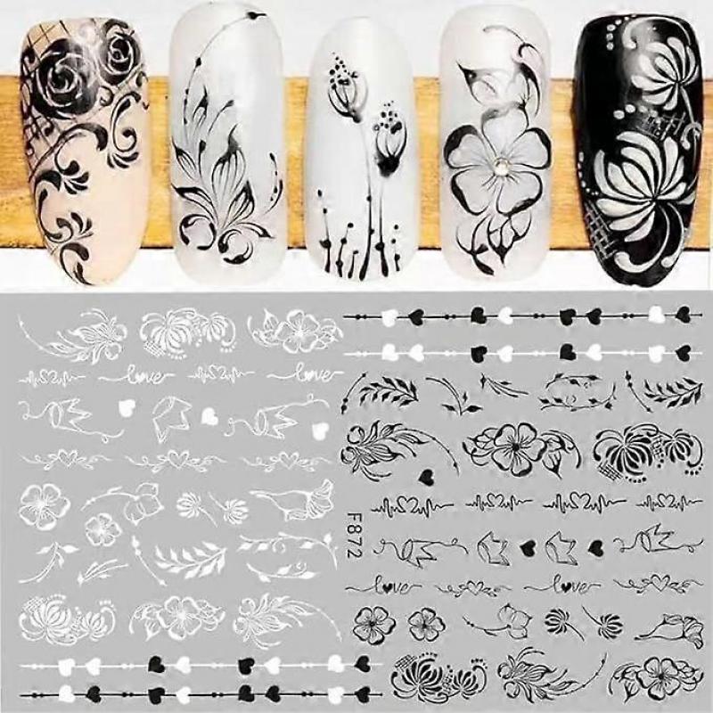 Flowers Nail Stickers Nail Art 10 Sheets Self Adhesive Nail Stickers Deco Ongle Nail Art Design Mani