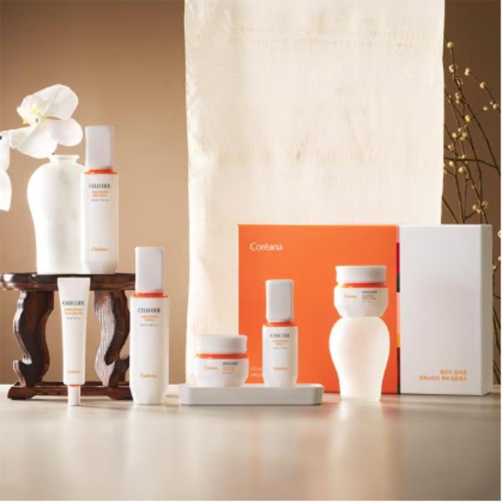 

Coreana Cellcode Gingeron Prestigie Care Набор из 6 средств для ухода за кожей, Оживляющий и Глубоко Питающий, K-Beauty