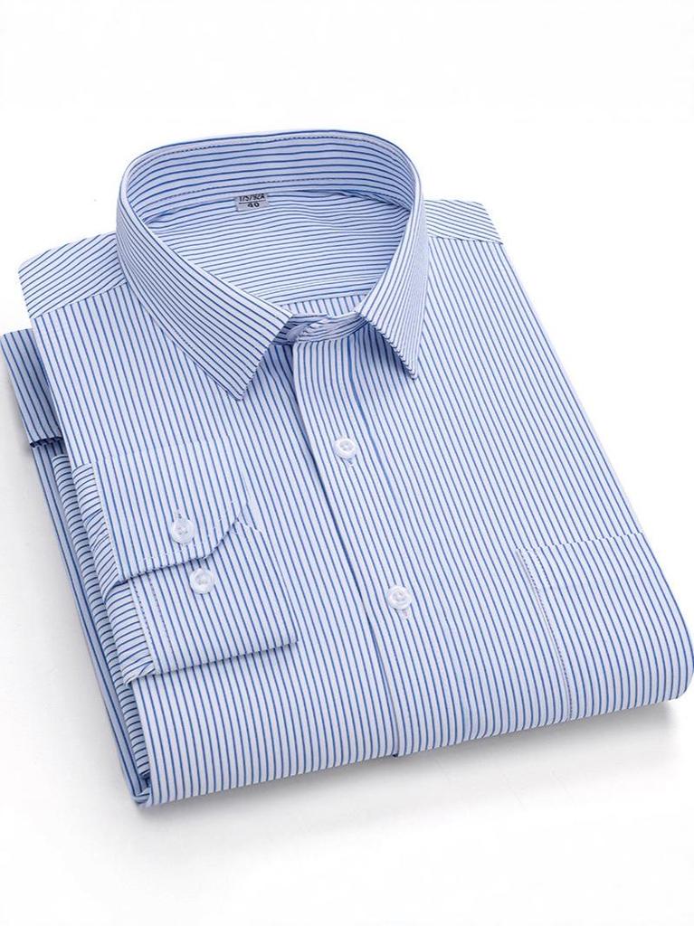 Men's Autumn Striped Business Casual Long-Sleeve Shirt
