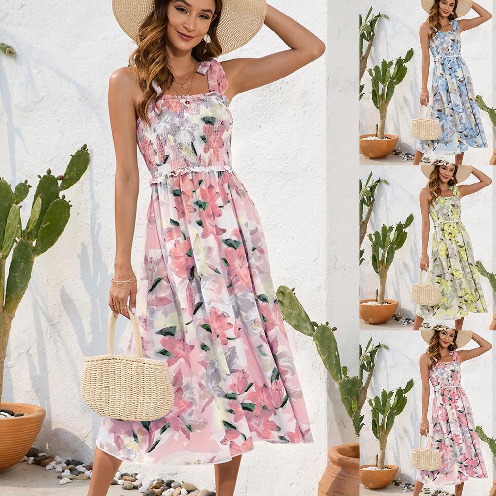 Women's Summer Dress Casual Loose Long Beach Vacation Dresses