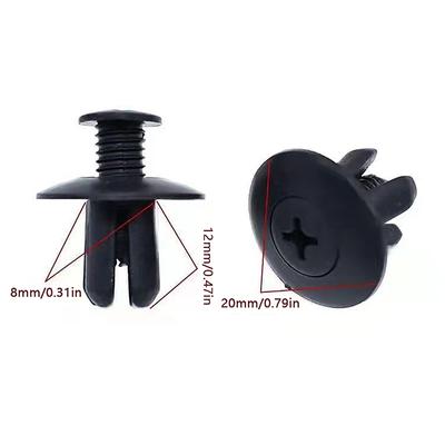 50/100 szt. 8 mm plastikowe nity łączniki śruba zderzak samochodowy błotnik czarny nit