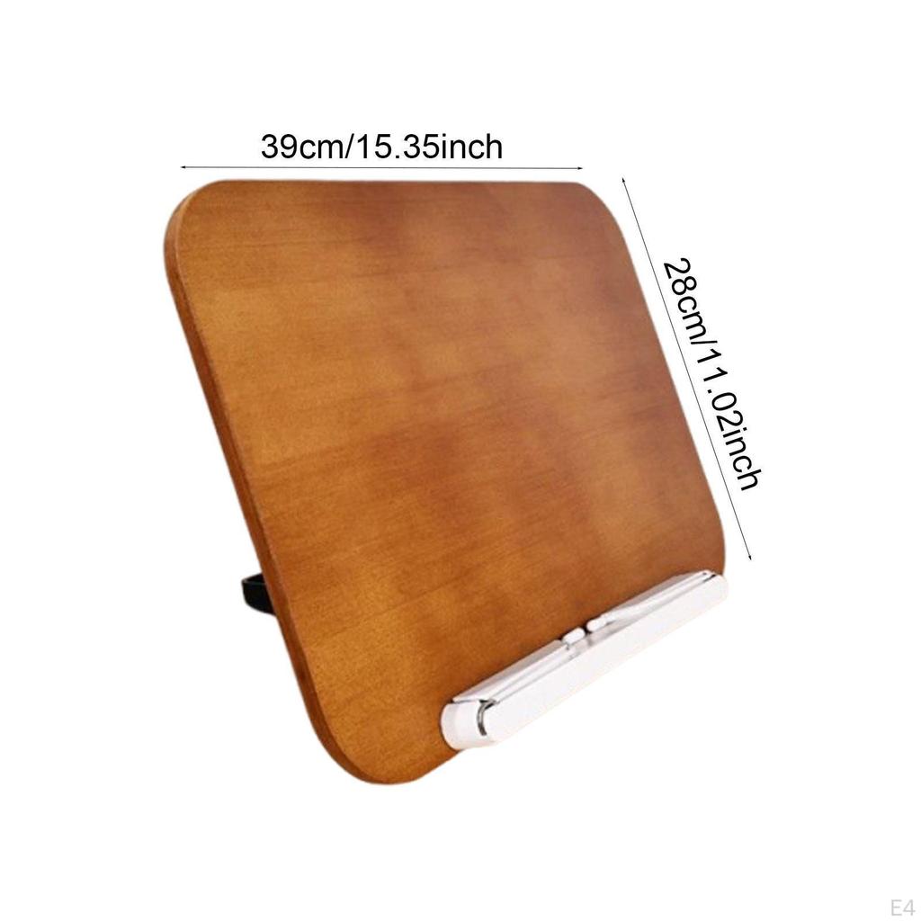 Book Stand for Reading Wooden Bookstand Foldable Portable Adjustable Holder Textbook Sheet