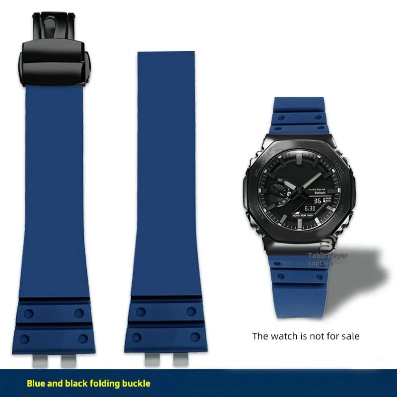 Soft Rubber watchband For Casio G-SHOCK GM-B2100 GMC-B2100 strap men's Waterproof  Black Blue Bracelet GMB2100 Watch Accessories