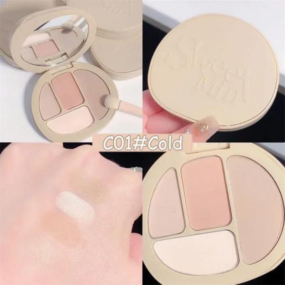 Aegyo Sal Pencil Matte Contour Palette Long-lasting Shading Highlighter Blush Powder Waterproof Sweatproof Beauty Face Press 4 Colors
