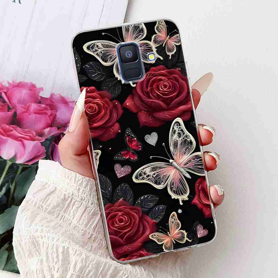 For Samsung Galaxy A6 2018 5.6" Case SM-A600F Soft Silicone TPU Cover For Samsung a6 A6 2018 SM-A600FN New Butterfly Phone Cases