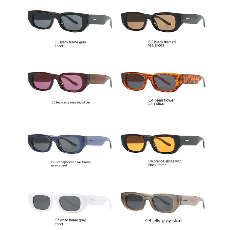 2PACK New Men Vintage Rectangle White Frame Sunglasses Fashion Retro Brand Designer Glasses UV400 Shades Eyewear Women Goggles