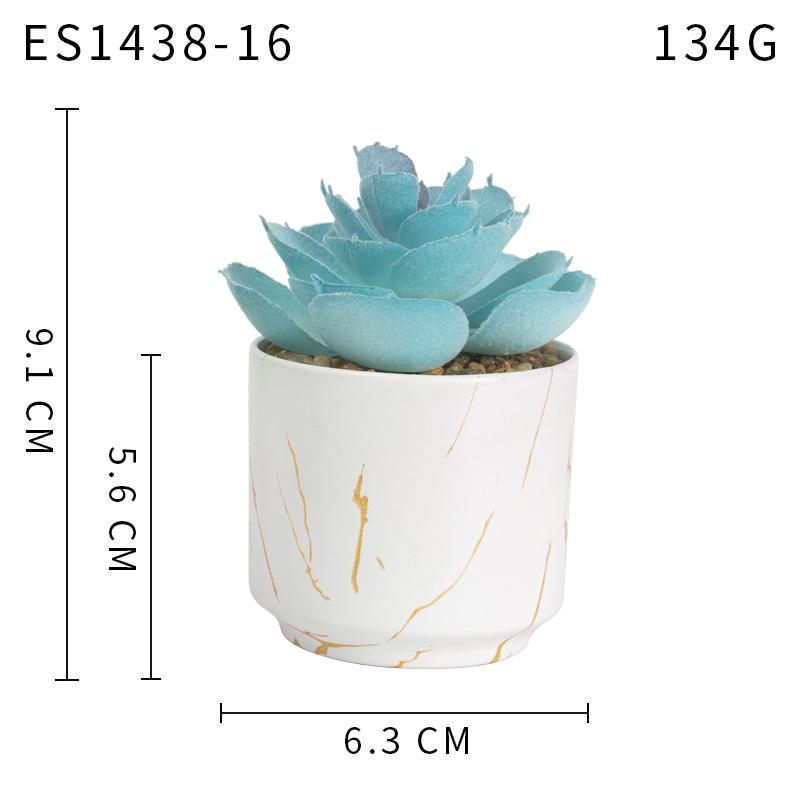 Gold Pattern White Background Ceramic Cup, Simulated Succulent Plant Potted Plant, Mini Potted Plant Office Home Supermarket Decorative Ornament