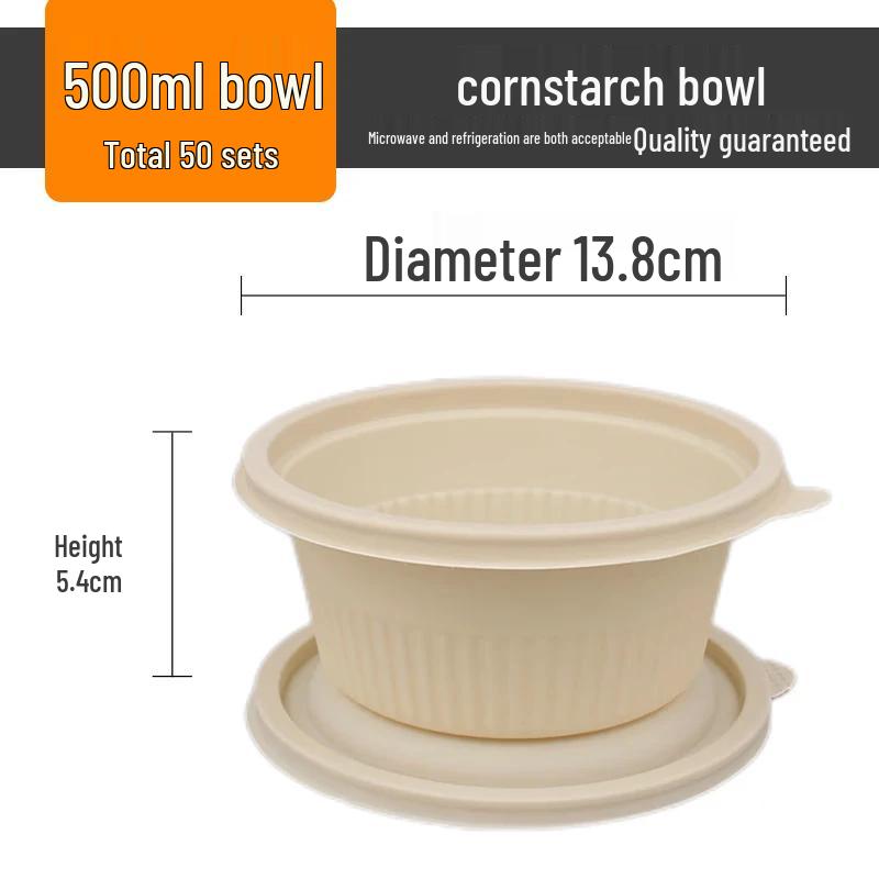 Disposable Biodegradable Corn Starch Bowls with Lids