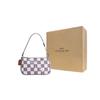 Coach Nolita 19 Checkered Print Faux Leather Shoulder Bag Women bags Light-Violet Chalk-White CR394-SVWPB