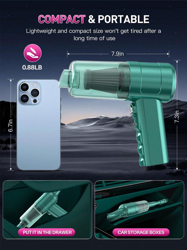 Portable Wireless Vacuum Cleaner Suction Head Car Home Handheld Cleaning Dust Blowing Vacuum Cleaner