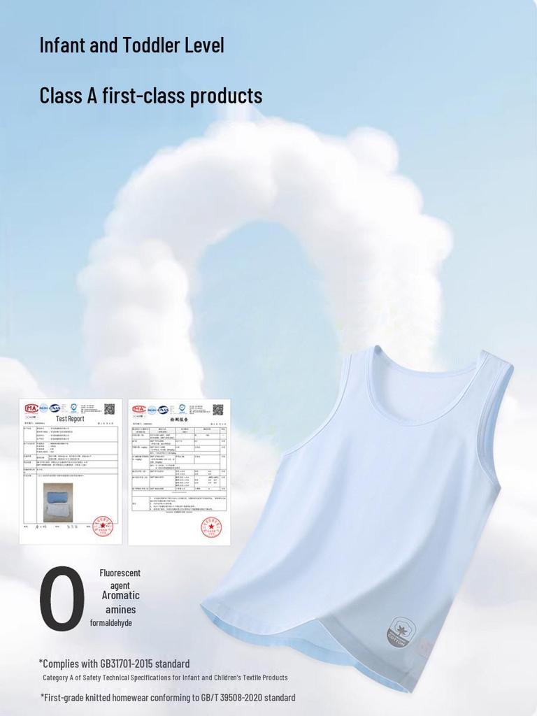 Kids' Summer Cotton Sleeveless Vest - Unisex Base Layer for Tweens