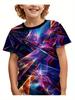 Children's Clothing T-Shirts for Boys Moon Pattern 3D Print Streetwear Short Sleeved Tops Quick-Drying T-Shirts for Children