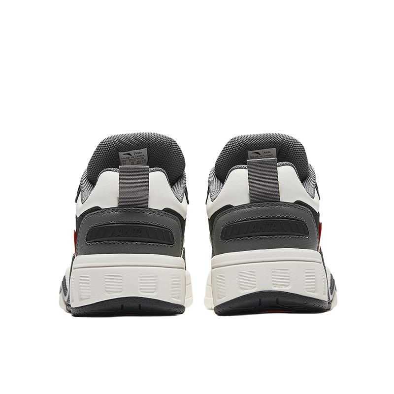 Anta Kids Lifestyle Series Trendy Fashion Non-Slip Wear-Resistant Low-Top Kids Skate Shoes Men sneaker Ivory-White 312518008-2