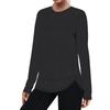 Women's Solid Color Round Neck Long Sleeve Loose Pullover Top