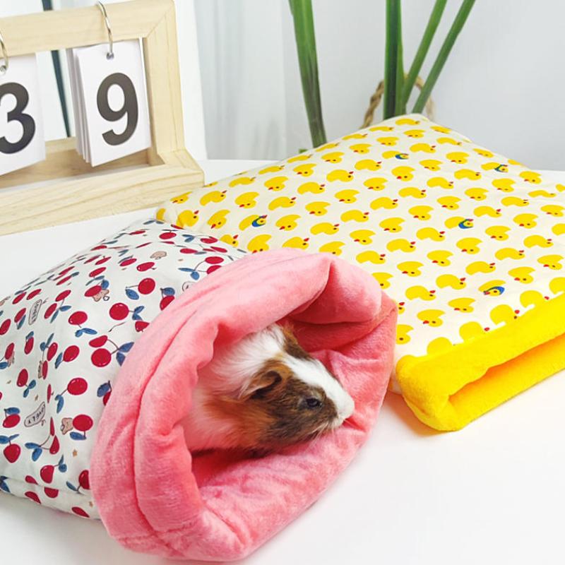 Small Pets Thickened Plush Warm Nest Small Animal Pet Hamster Sugar Glider Winter Comfortable Sleeping Bed Bag Pets Supplies