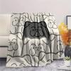 1Pc Bulldog Print Flannel Blanket, High quality Comfortable for All Seasons, Home Decor, Warmth and Comfort, Perfect for Christmas Gifts