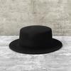 Autumn And Winter New White Light Board Wool Top Hat Women'S Versatile Flat Top Width Along The British Fashion Simple French Felt Hat
