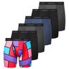[Expertoftio] Men's Long Boxer Briefs, 6-Pack, 6-Inch Open Front, Soft Fit, Moisture-Wicking, Plus Sizes Available
