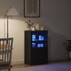 LED Sideboard in Black Oak Look 60.5 x 37 x 100 cm