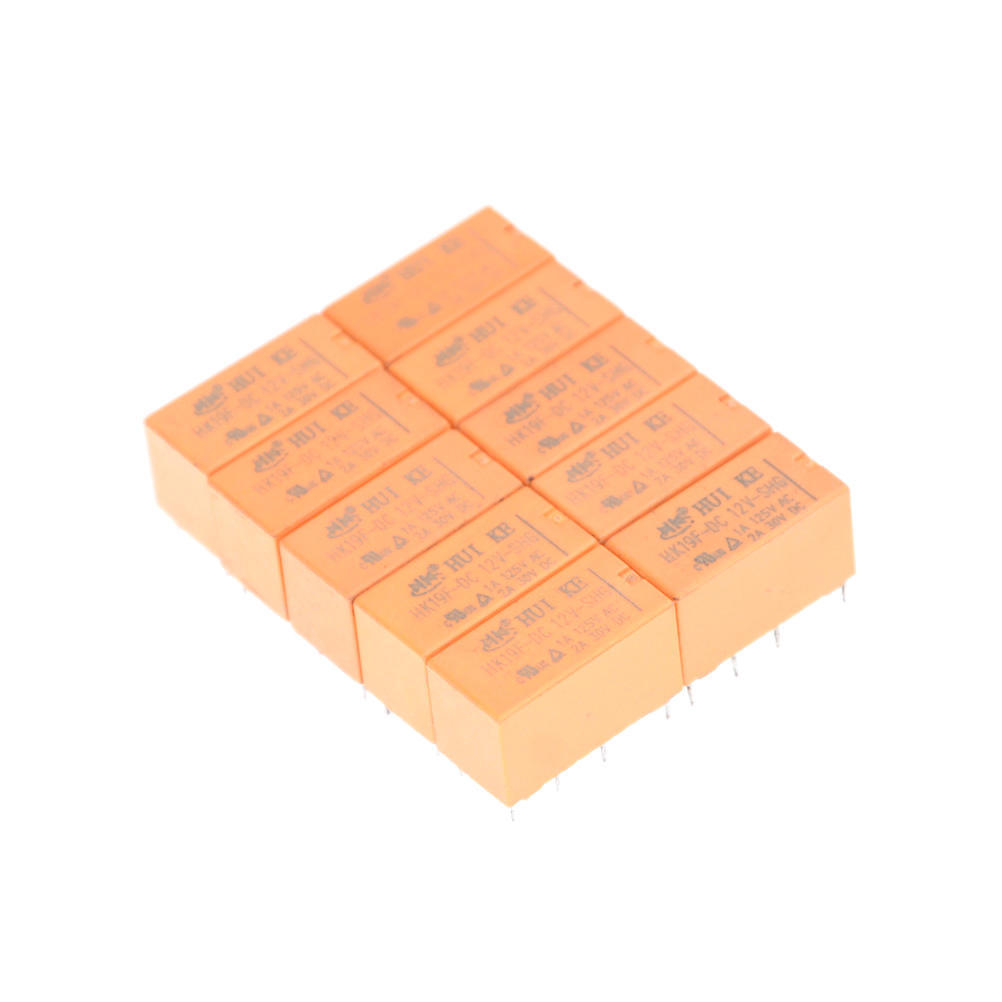 10 tk Hk19F-Dc12V-Shg alalisvoolu 12 V mähis Dpdt 8 kontaktiga PCB Realplay toiterelee