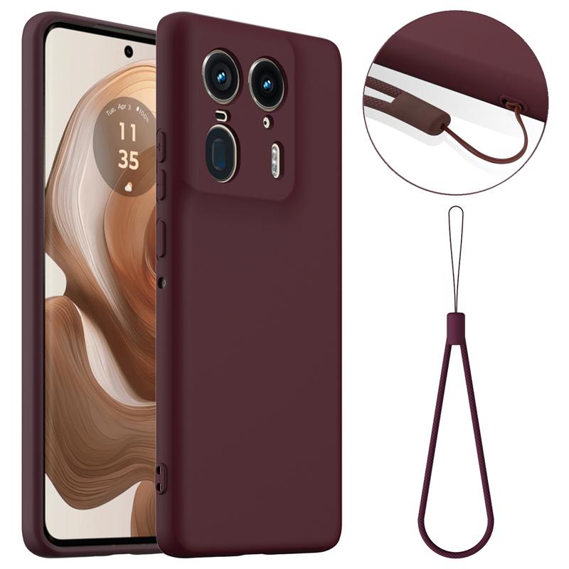 

For Motorola Edge 50 Fusion,50 Pro, 50 Ultra,X50 Ultra Case Magnetic Soft Liquid Silicone Strap Cover with Microfiber Lining Moto Edge 50 Ultra