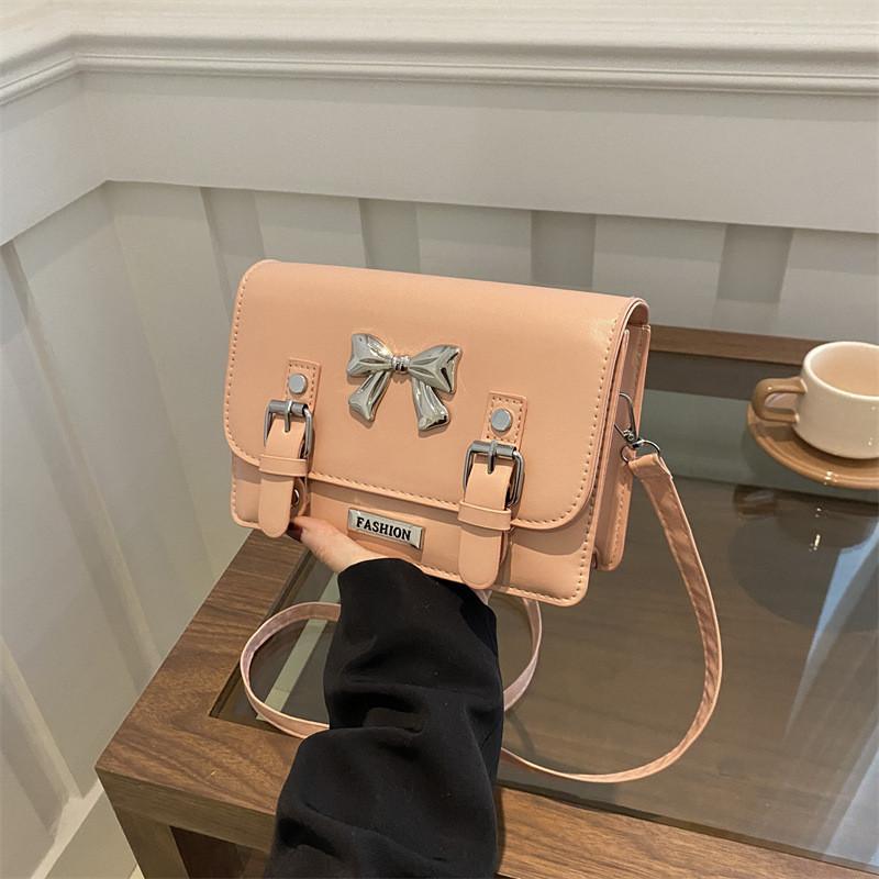 Cute Girl Bow Knot Casual Shoulder Bag Trendy Spring 2024 Fashion Messenger Bag