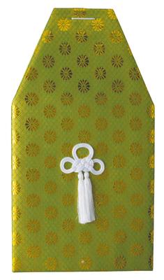 Wide Gold Cover, Green [For 7-inch Urns]  Buddhist Altar Supplies, Home Memorial Urns
