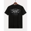 European Sizes Men'S Casual Summer T-Shirt Featuring a Vintage Letter And Skull Design, Perfect for Everyday Use And Holiday Trips