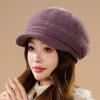 Hats, Autumn and Winter Thickened Velvet for Warmth Ear Protection Duckbill Hat Fashionable Beret Knitted Woolen Hat