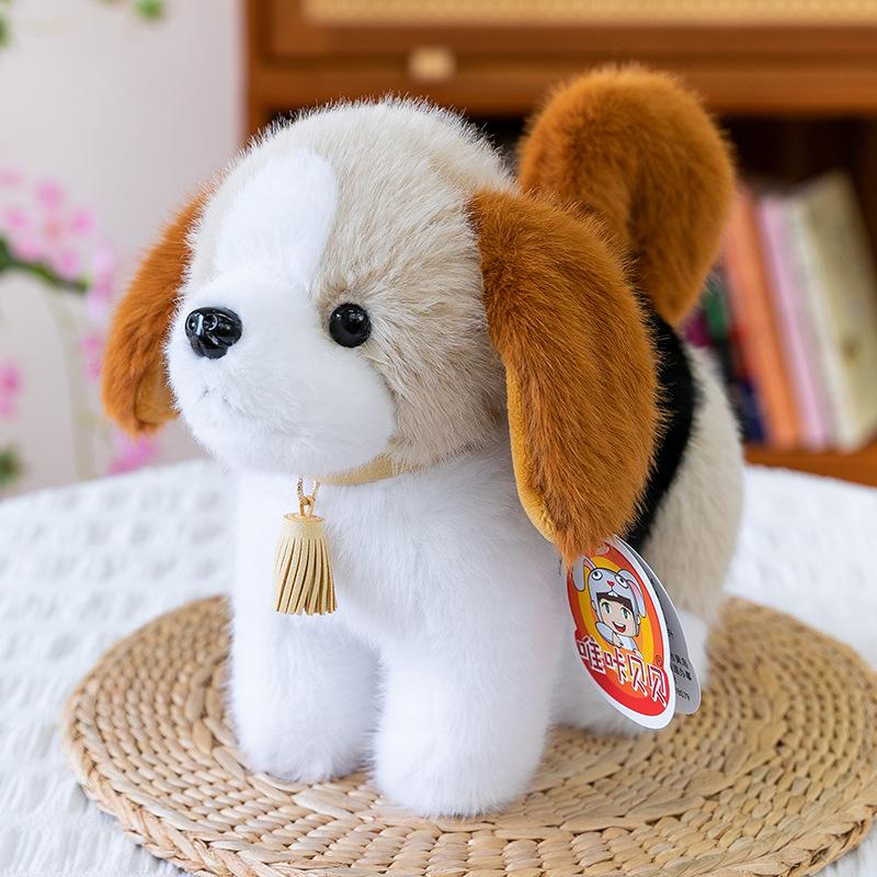 

Имитация стоящей позы Плюшевая игрушка Золотистый ретривер Корги Хаски Офисный щенок Стол с детским С. Куклы Бернарда 18cm【0.13kg】