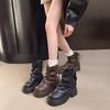 Summer and Autumn 2025 Western Cowboy Breathable Martin Boots Thin Pants Boots Women's Pile Thick-soled New Short Boots