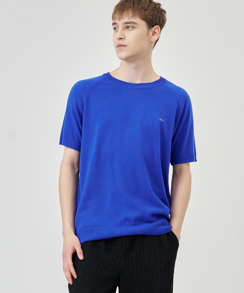 THE-ABON Arm Warmer Round Knit Short Sleeve Tee Black