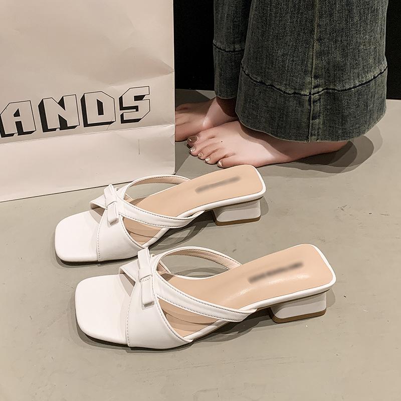 Slippers women's summer outer wear new summer high heels with skirt fashion thick heel sandals