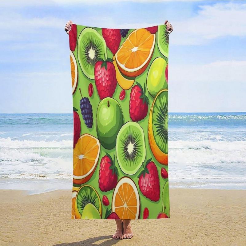 Various Fruits Beach Towels Oversized Extra Large Microfiber Pool Towel Sand Free Lightweight Beach Blanket Absorbent Quick Dry