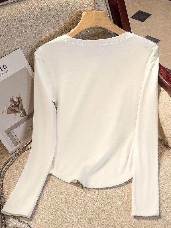2025 A/W Women's Slim Fit Round Neck Long Sleeve T-Shirt