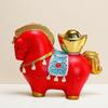 1/4Pcs Cartoon Horse Statue Rotatable Golden Ingot Gourd Money Bag Lucky Pony Figurine Home Office Desktop Feng Shui Decoration Ornament