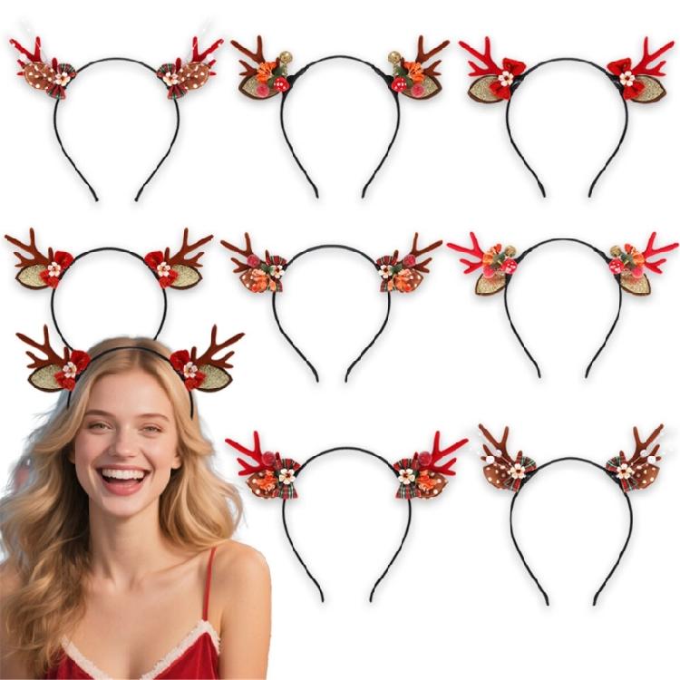 Light Weight Reindeers Antlers Headbands Plastic Hair Decoration For Christmas Parties Costume Accessories