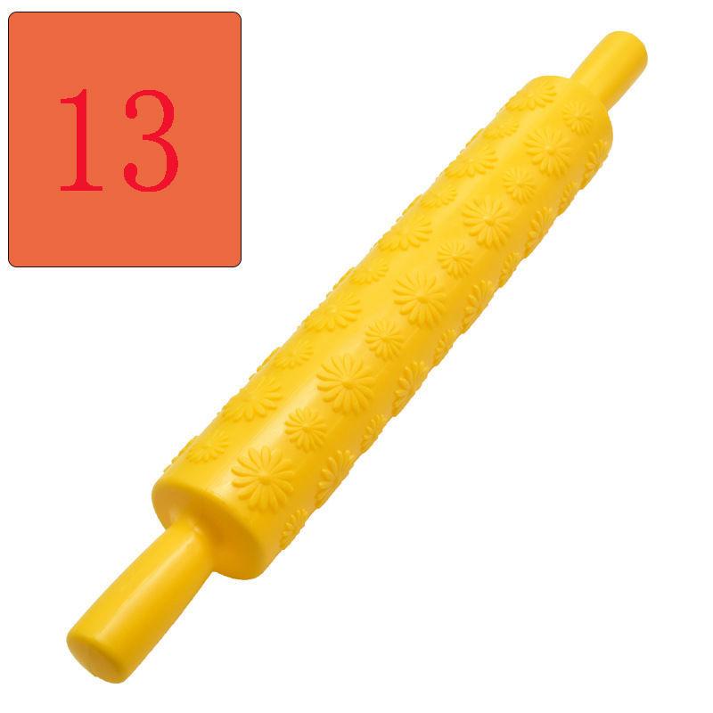 Pattern Texture Embossed Rolling Pin Dough Fondant Pastry Dumpling Pizza Cake Cookies Roller Tools Kitchen Accessories 1 Pcs