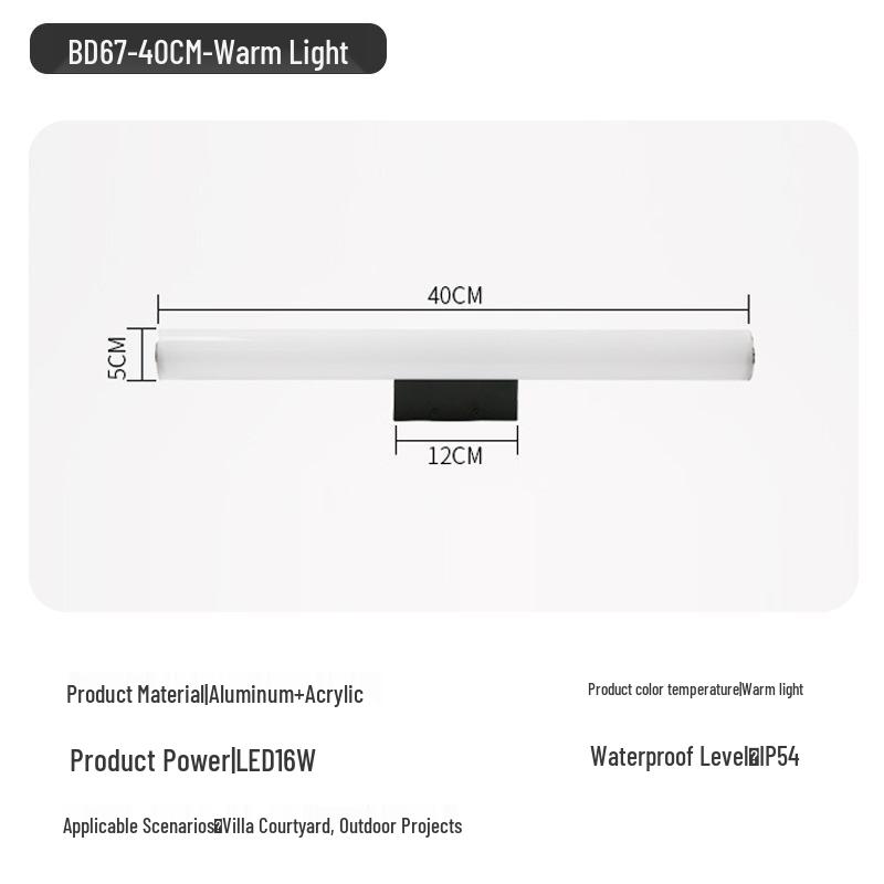 High-brightness Anti-fog Vanity Light with Mirror Cabinet for Bathroom and Hallway, 85-265V